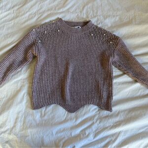 Goodnight Macaroon Pearl-Studded Sweater - Mauve